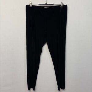 Eileen Fisher Women Pull On Velvet Pants Size 1X Elastic Waist Black C012 -2